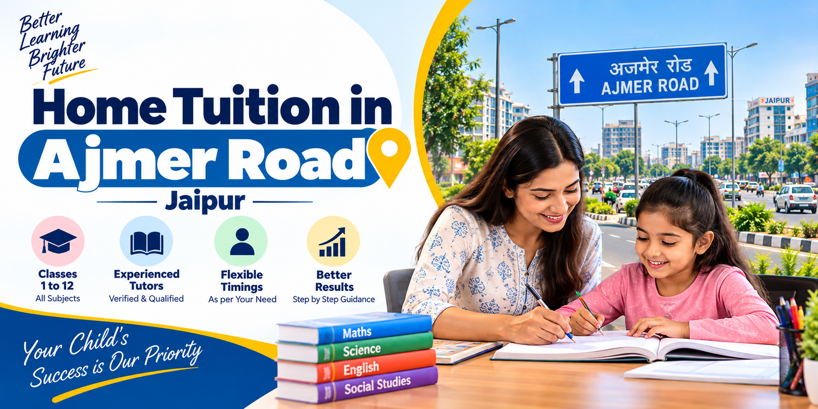 Home tuition in Amer Road, Jaipur - home tutor teaching a student