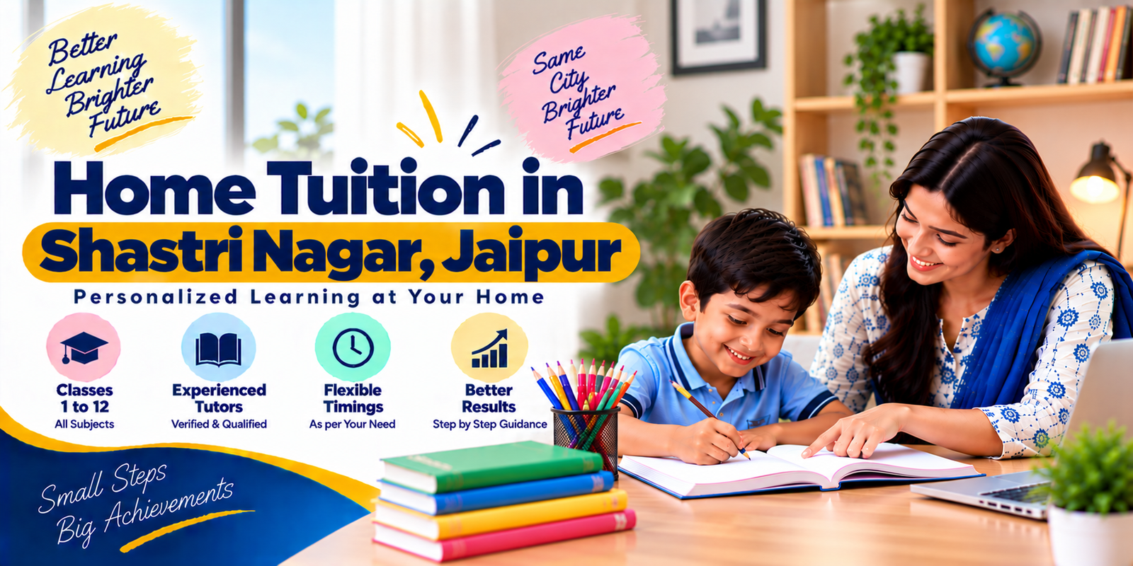 Home tuition in Shastri Nagar, Jaipur - home tutor teaching a student