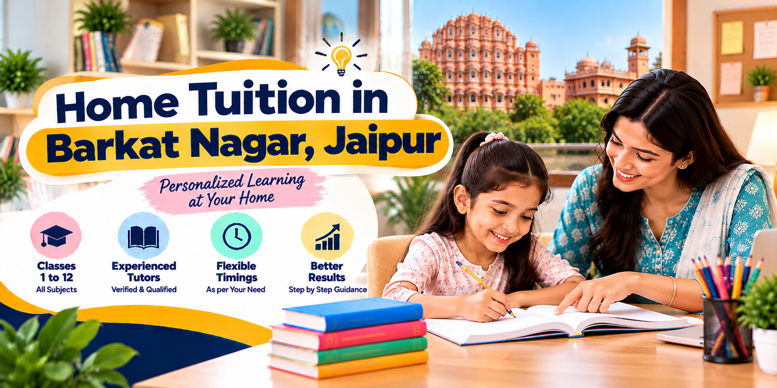 Home tuition in Barkat Nagar, Jaipur - home tutor teaching a student