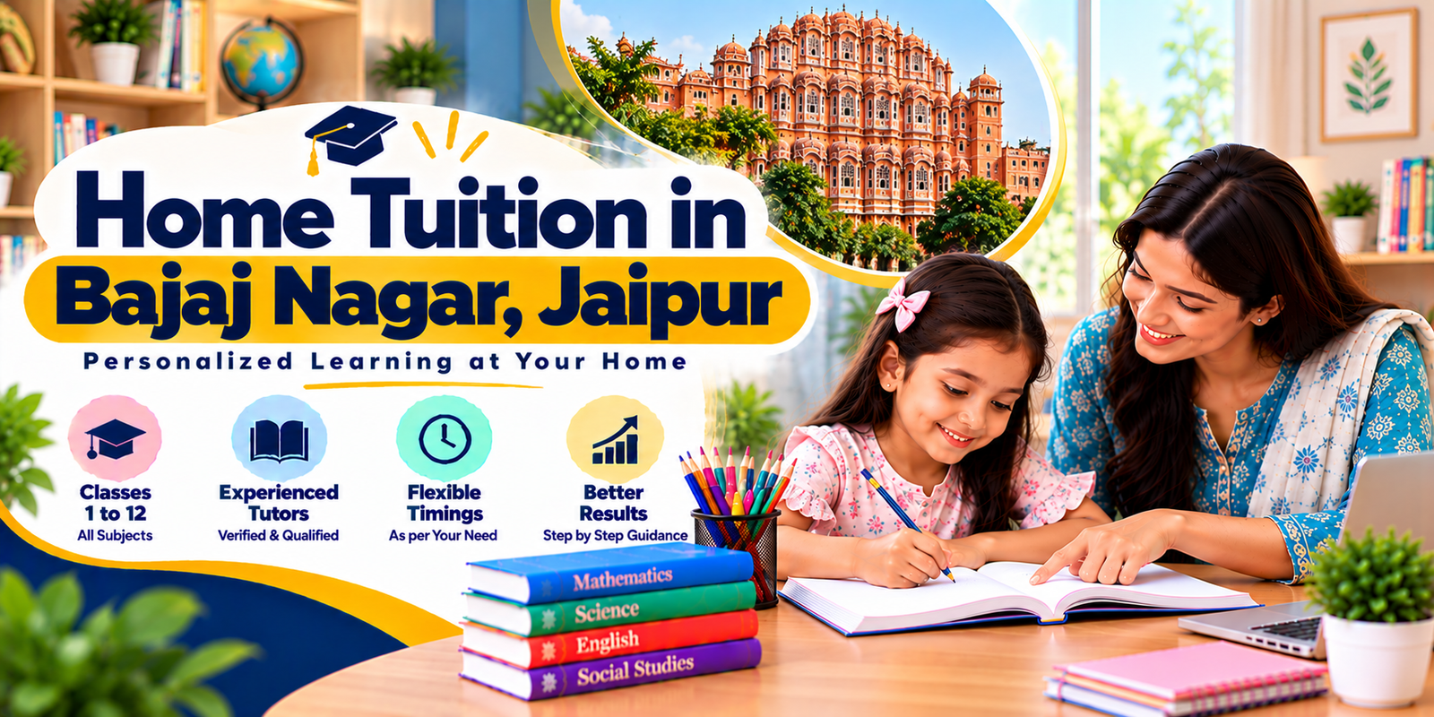 Home tuition in Bajaj Nagar, Jaipur - home tutor teaching a student