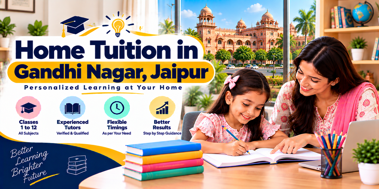 Home tuition in Gandhi Nagar, Jaipur - home tutor teaching a student