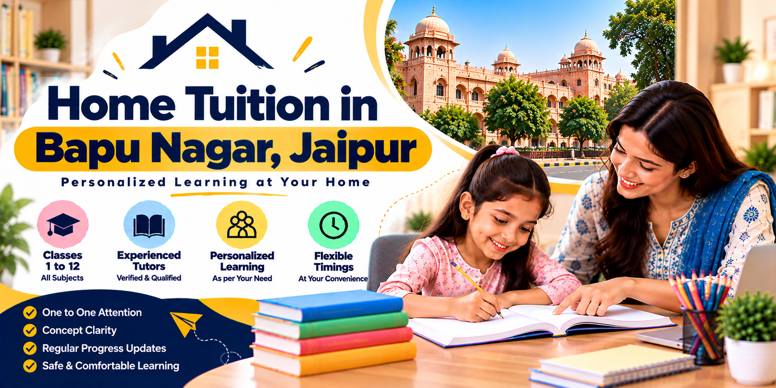 Home tuition in Bapu Nagar, Jaipur - home tutor teaching a student
