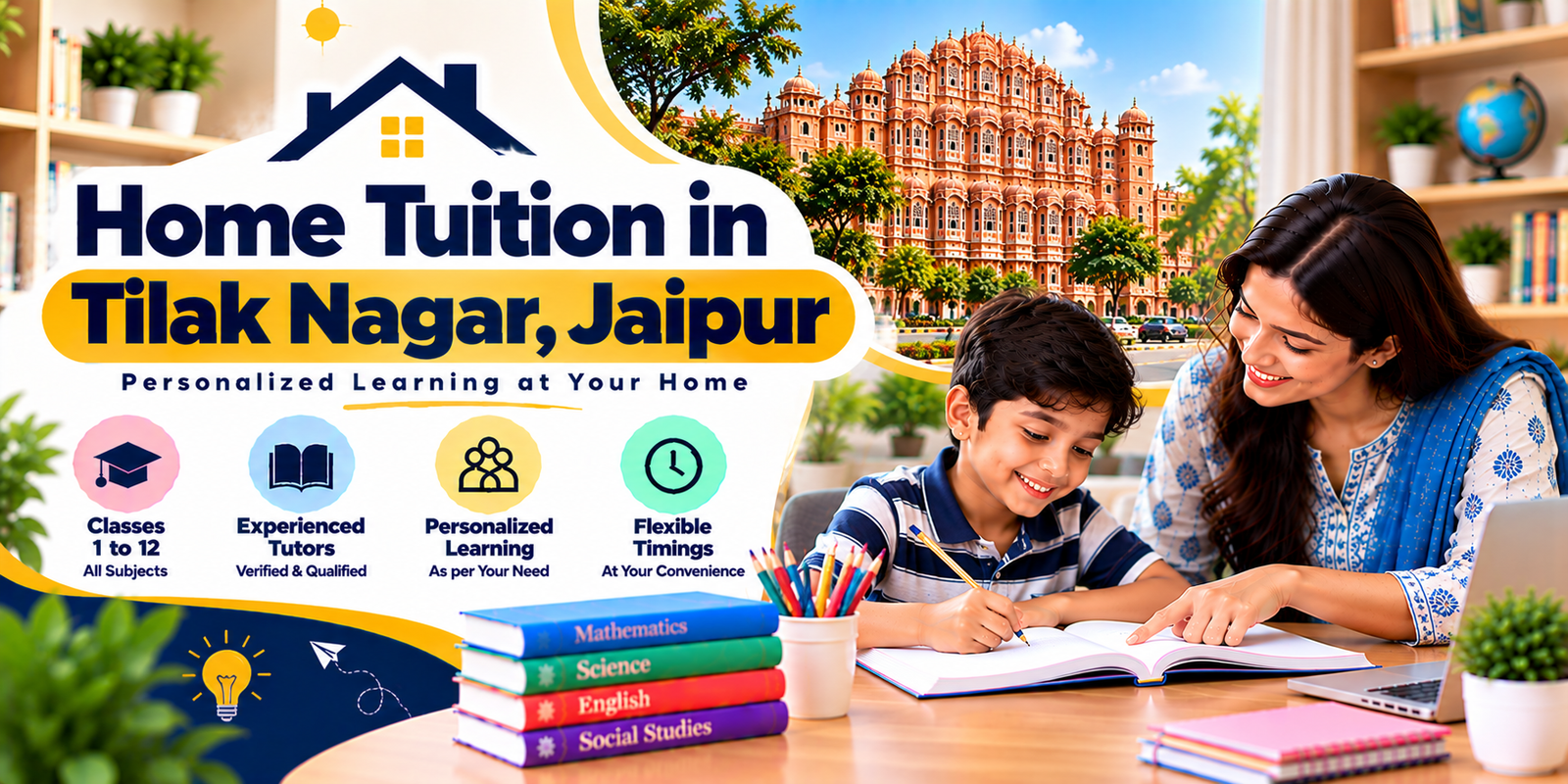 Home tuition in Tilak Nagar, Jaipur - home tutor teaching a student