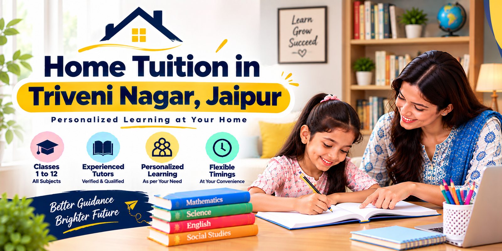 Home tuition in Triveni Nagar, Jaipur - home tutor teaching a student
