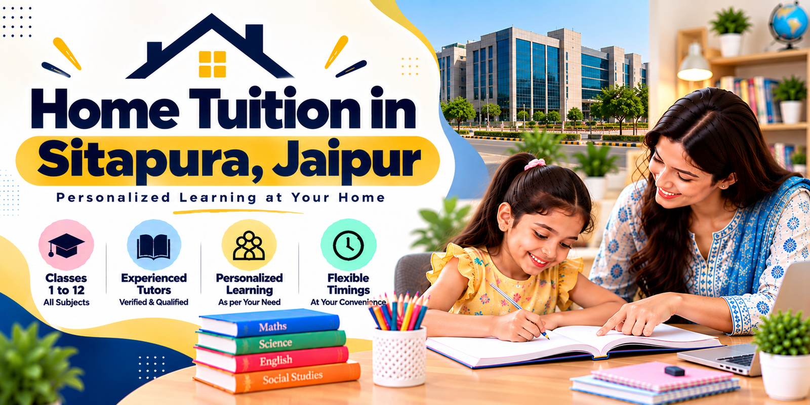 Home tuition in Sitapura, Jaipur - home tutor teaching a student