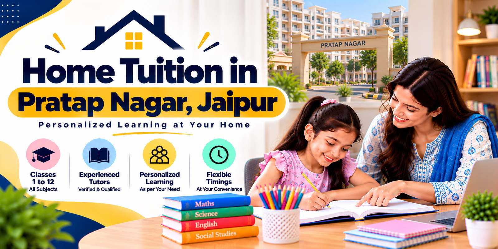 Home tuition in Pratap Nagar, Jaipur - home tutor teaching a student