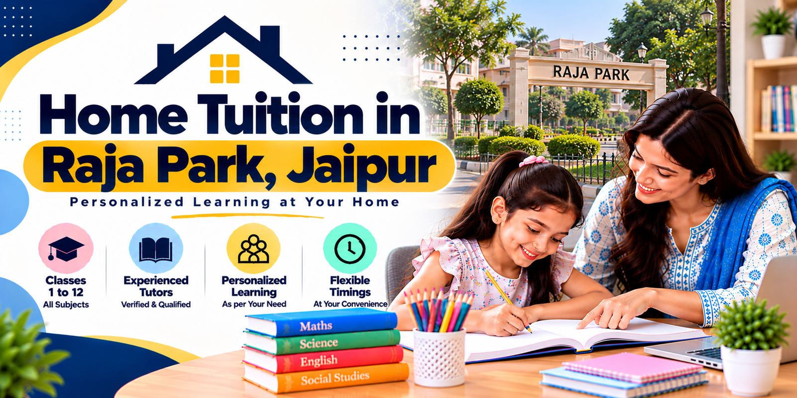 Home tuition in Raja Park, Jaipur - home tutor teaching a student