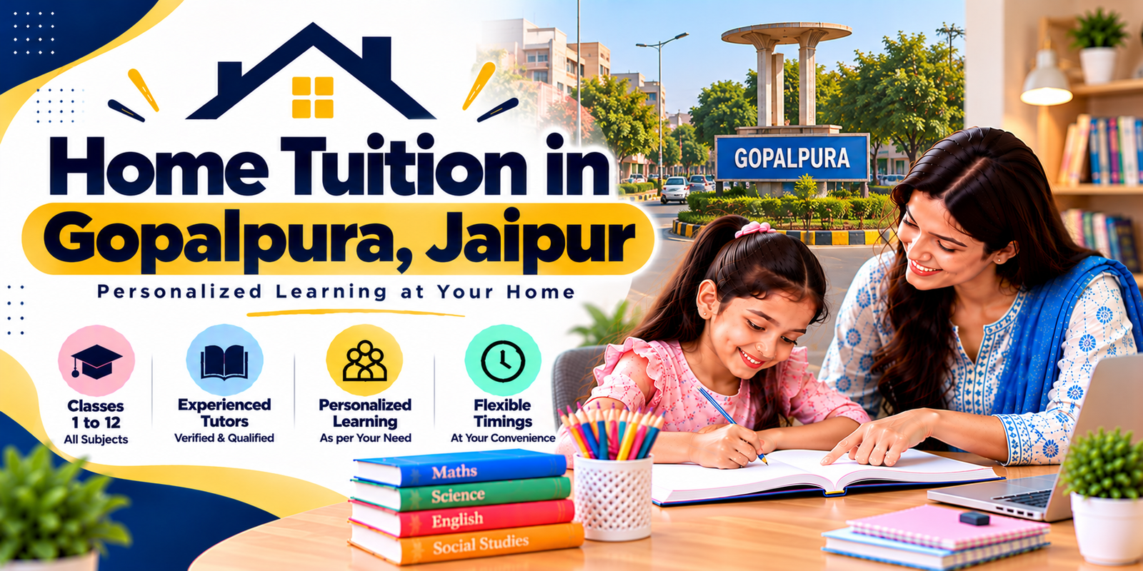 Home tuition in Gopalpura, Jaipur - home tutor teaching a student