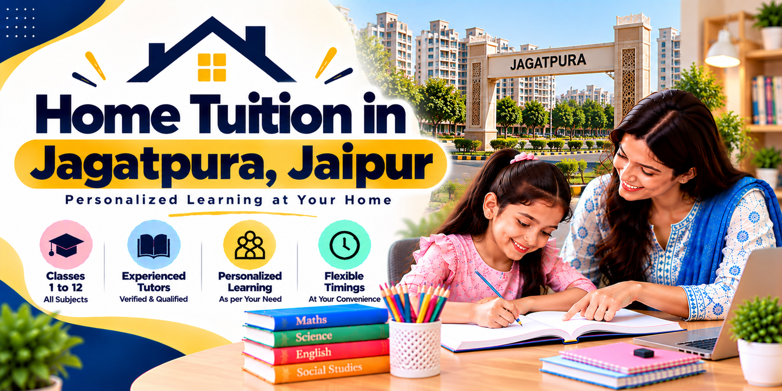 Home tuition in Jagatpura, Jaipur - home tutor teaching a student