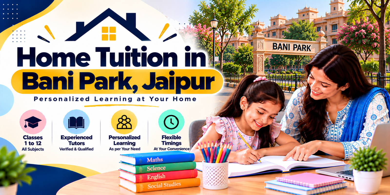 Home tuition in Bani Park, Jaipur - home tutor teaching a student
