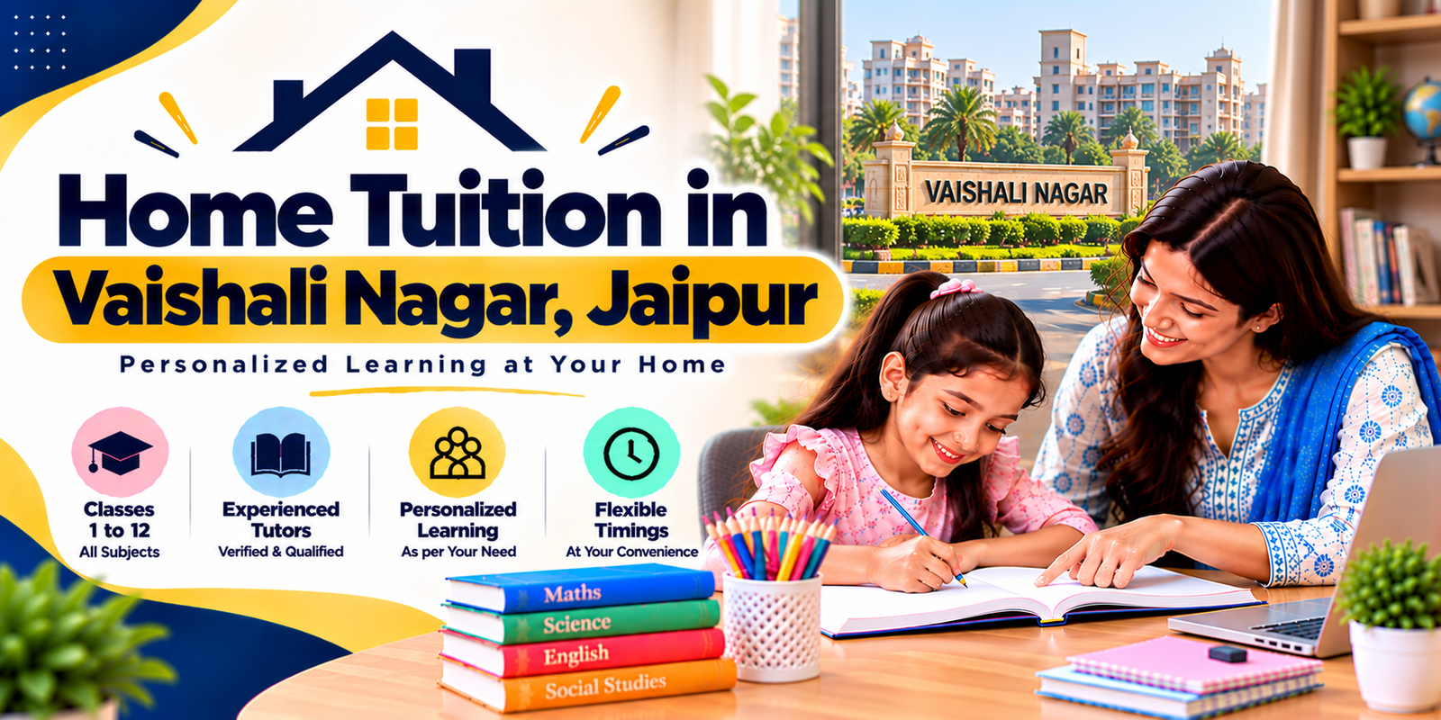 Home tuition in Vaishali Nagar, Jaipur - home tutor teaching a student