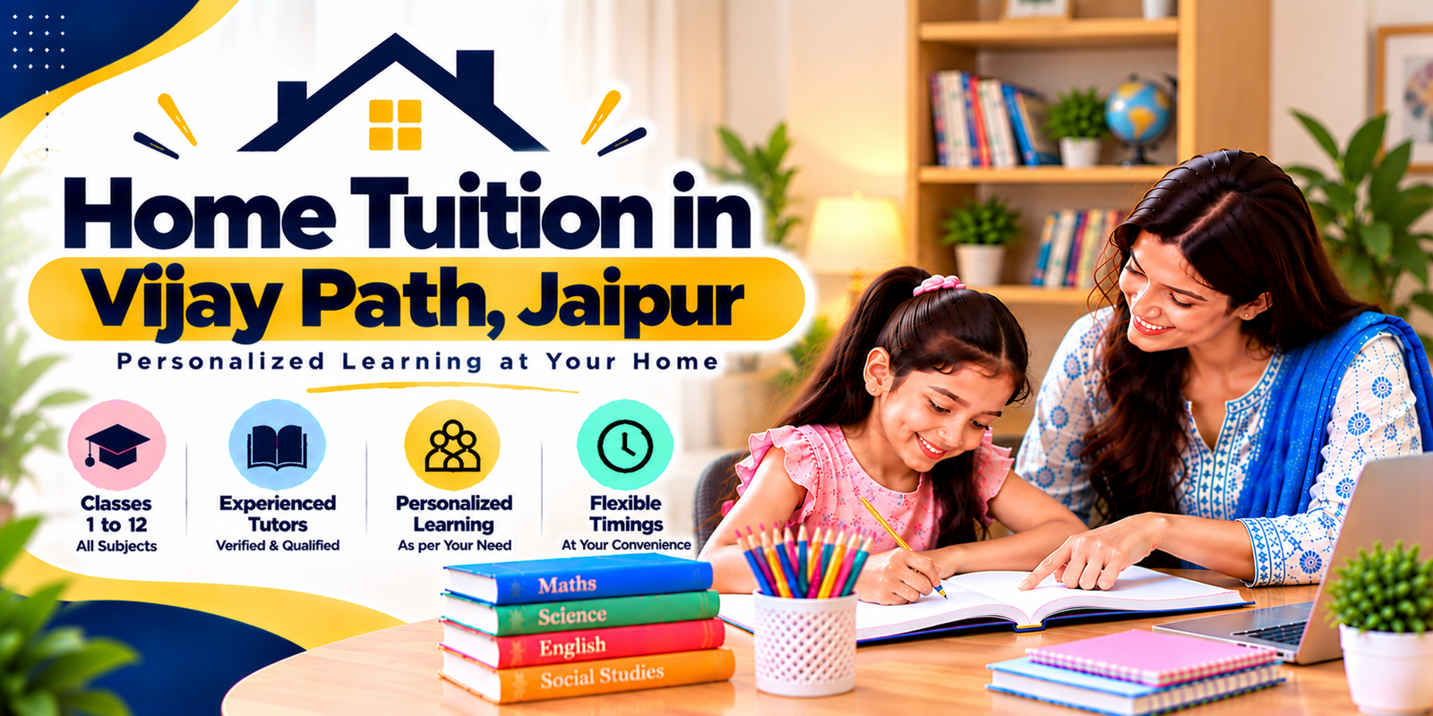 Home tuition in Vijay Path, Mansarovar, Jaipur - home tutor teaching a student