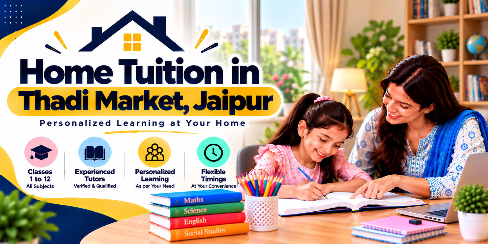 Home tuition in Thadi Market, Mansarovar, Jaipur - home tutor teaching a student