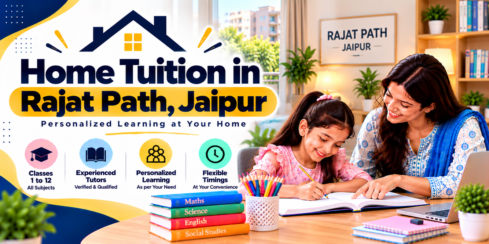 Home tuition in Rajat Path, Mansarovar, Jaipur - home tutor teaching a student
