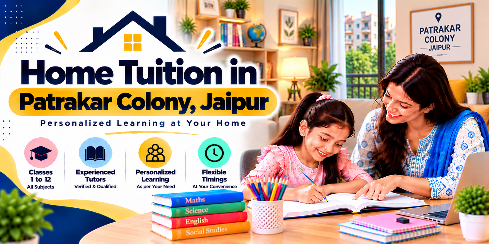 Home tuition in Patrakar Colony, Jaipur - home tutor teaching a student