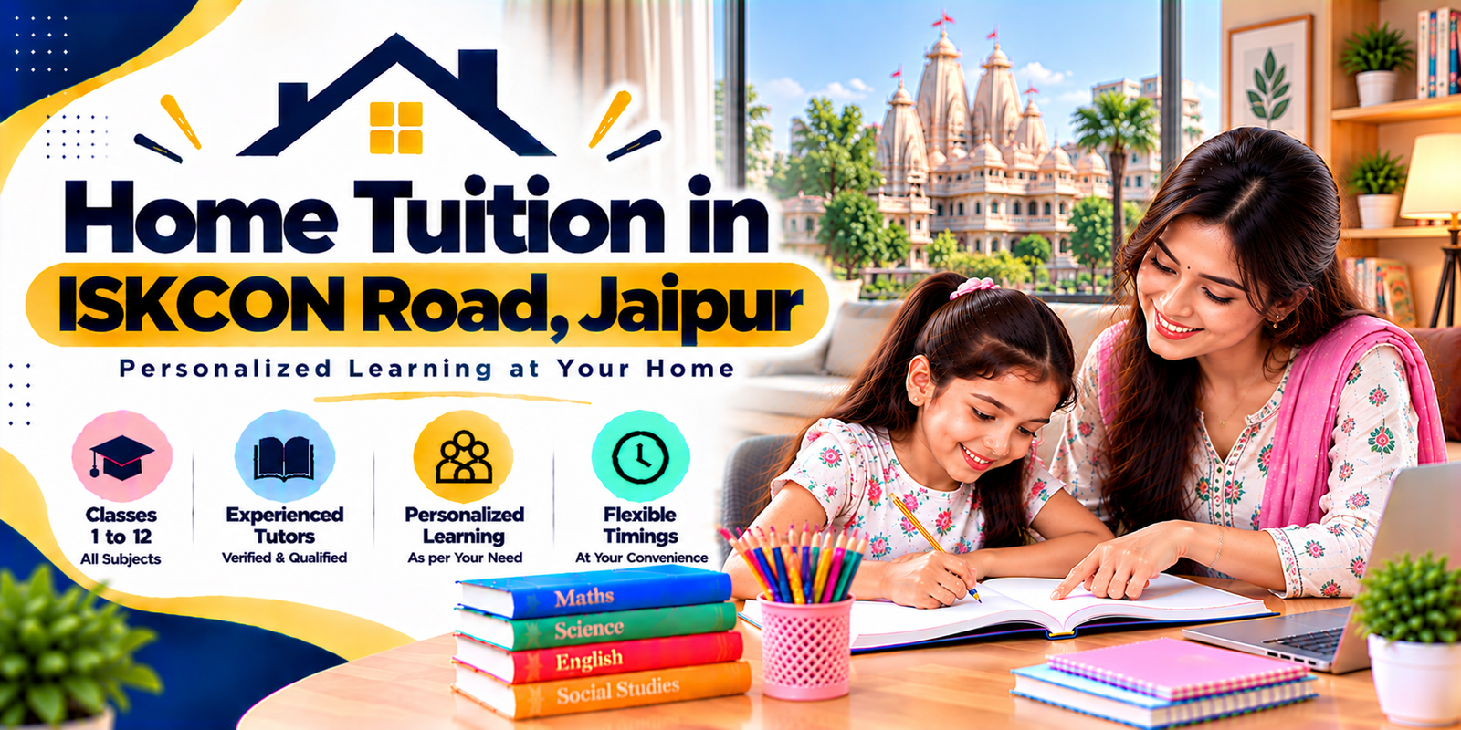 Home tuition in ISKCON Road, Jaipur - home tutor teaching a student