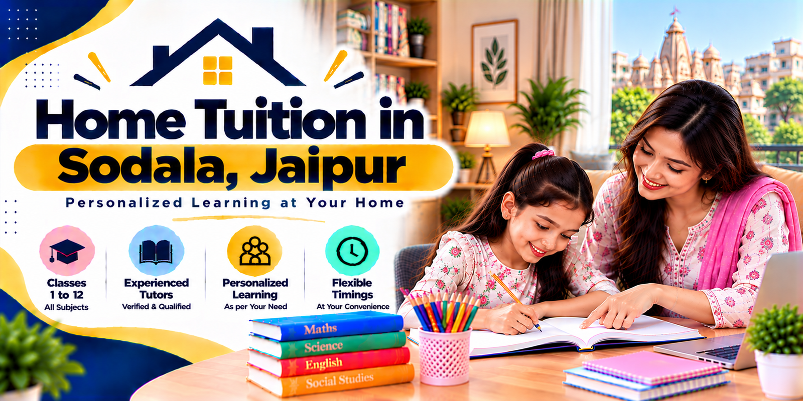 Home tuition in Sodala, Jaipur - home tutor teaching a student