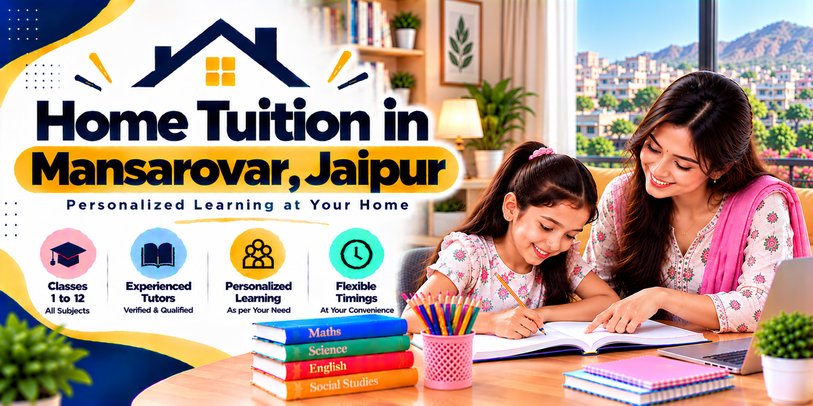 Home tuition in Mansarovar, Jaipur - home tutor teaching a student
