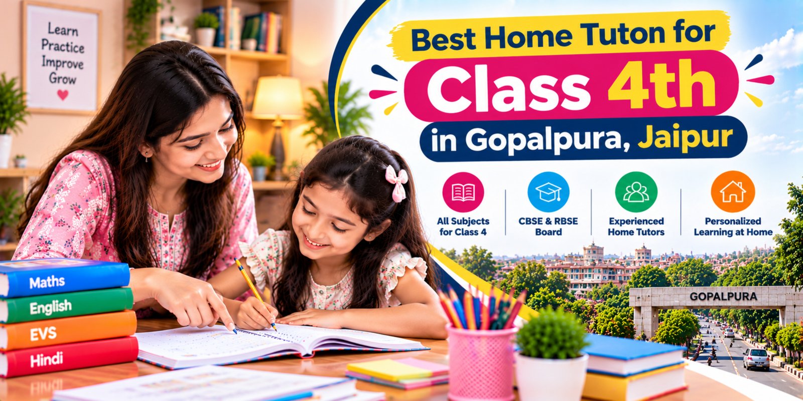 Best Home Tutor for Class 4th in Gopalpura, Jaipur